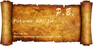 Potzner Béla névjegykártya